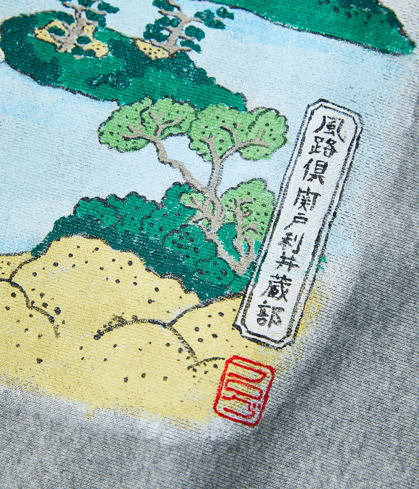 受注生産【Hand painted】Ukyo-e Crew neck sweatshirt