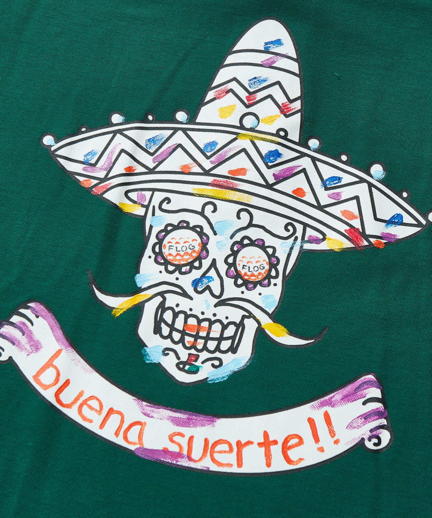 Hand painted Mexican skull POLO