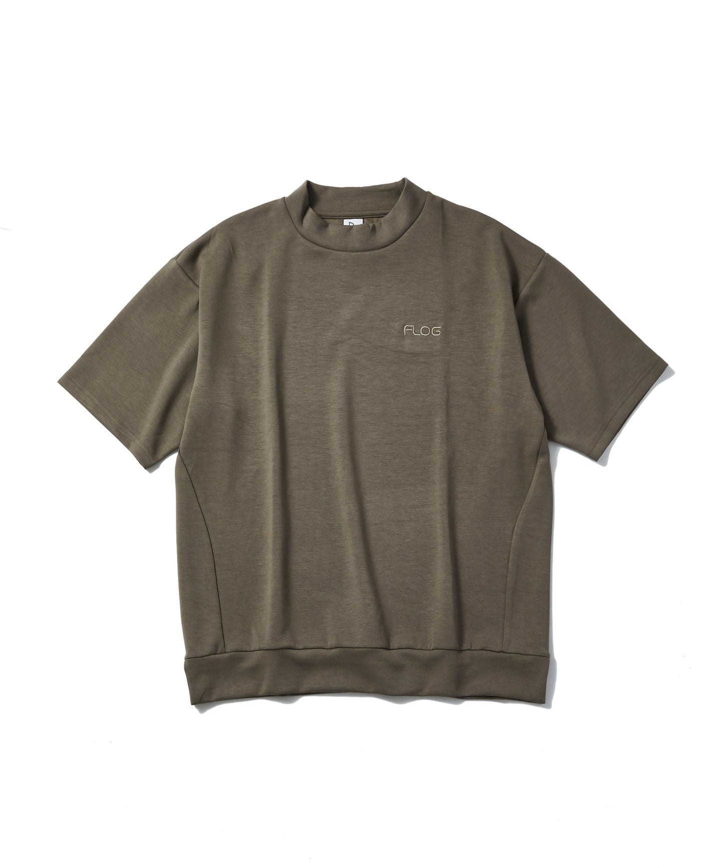 Mock neck loose-fit shirt