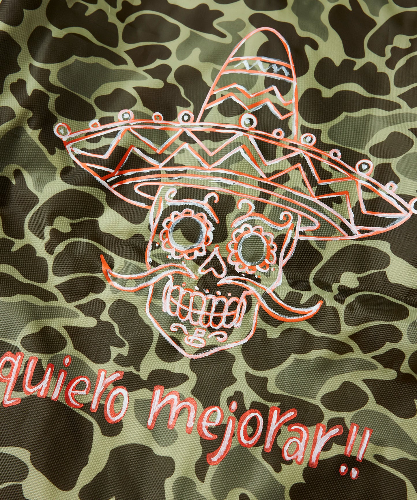 Hand painted camo coach jacket