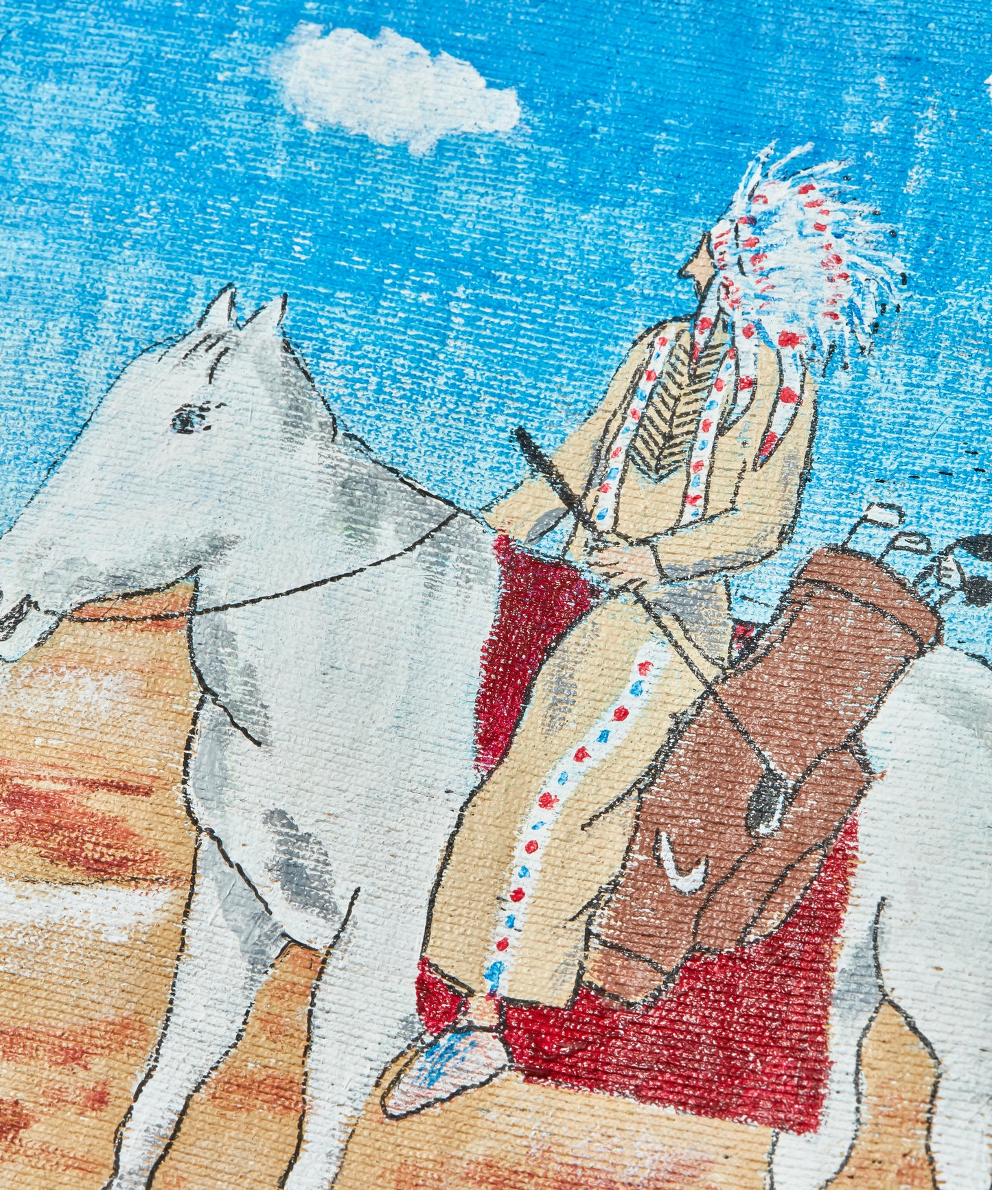 【受注生産】Hand  painted Indian crew sweatshirt