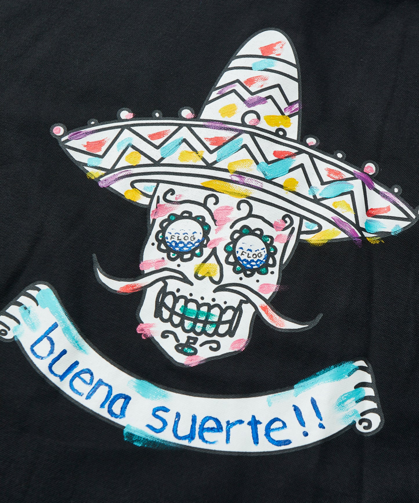 Hand painted Mexican skull POLO