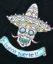 画像をギャラリービューアに読み込む, Hand painted Mexican skull T-shirt
