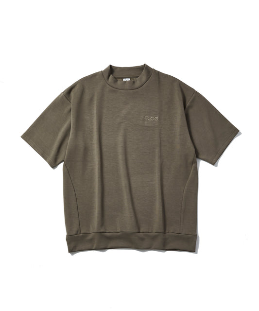 Mock neck loose-fit shirt