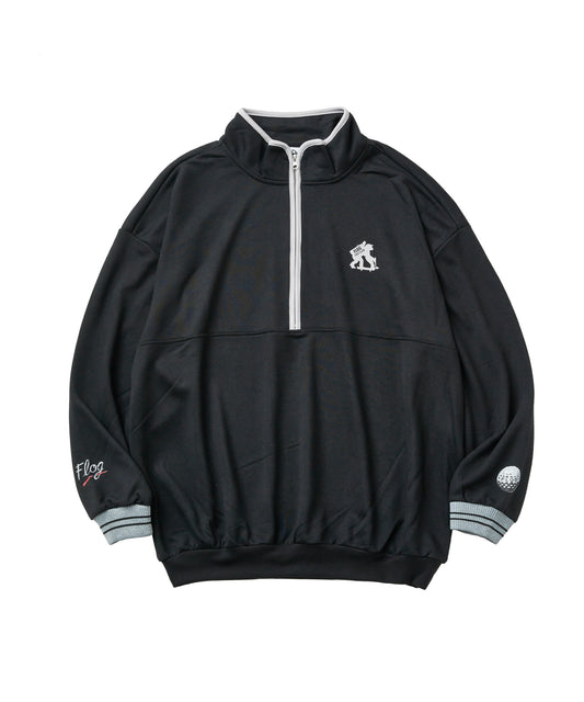 half zip loose fit sweatshirt