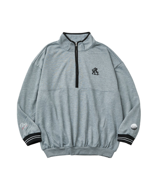 half zip loose fit sweatshirt