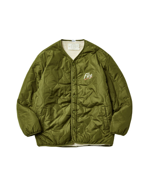 Reversible collarless jacket