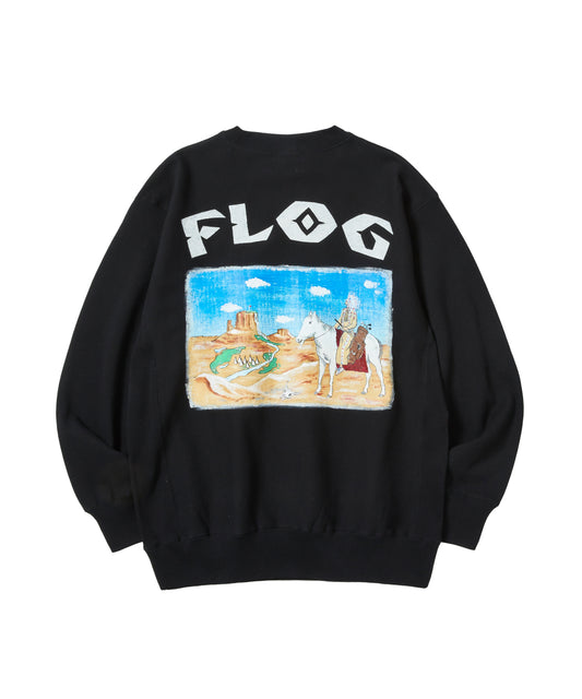 【受注生産】Hand  painted Indian crew sweatshirt